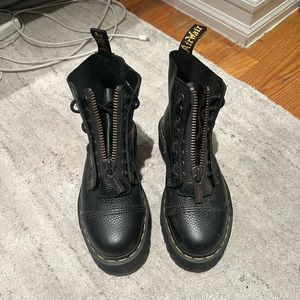 Dr. Martens Black Sinclair Milled Nappa Platform Boots